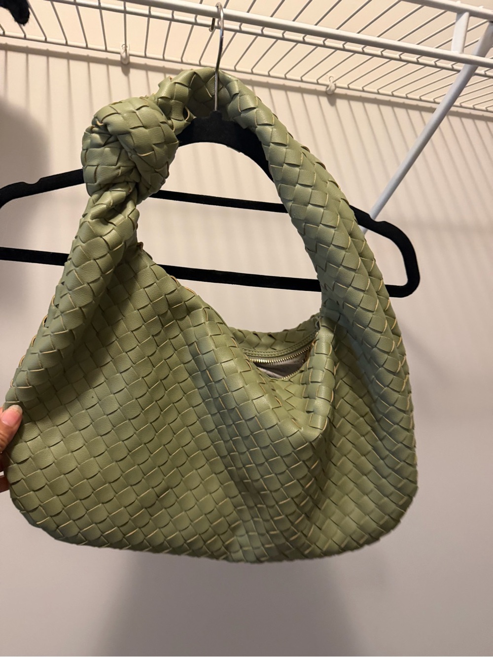 Urban Expressions Woven Hobo Bag - Sage